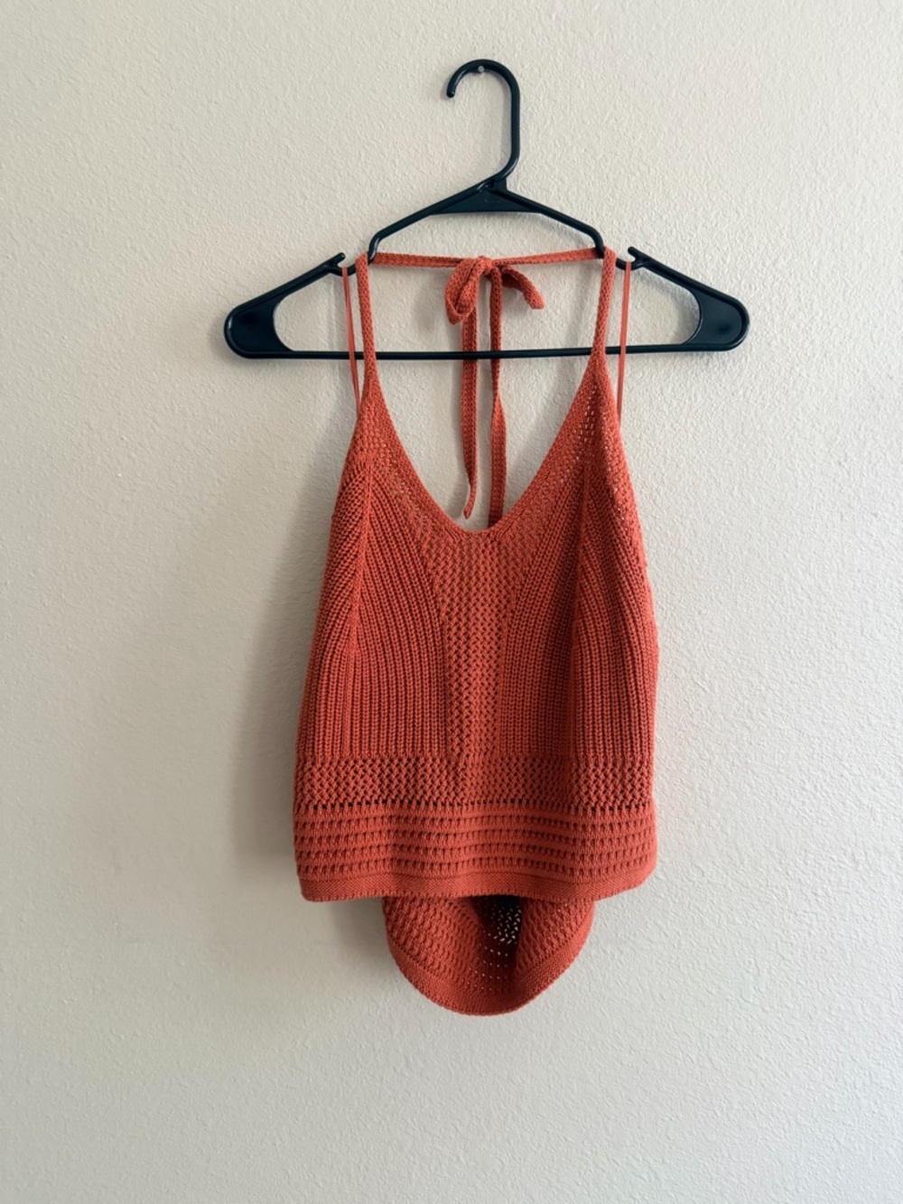 Aerie Crochet Halter Tie Crop Top